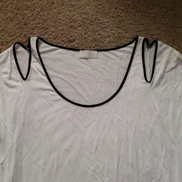 Zara B&W Collection Cutout Tee sz L - Picture 2 of 4